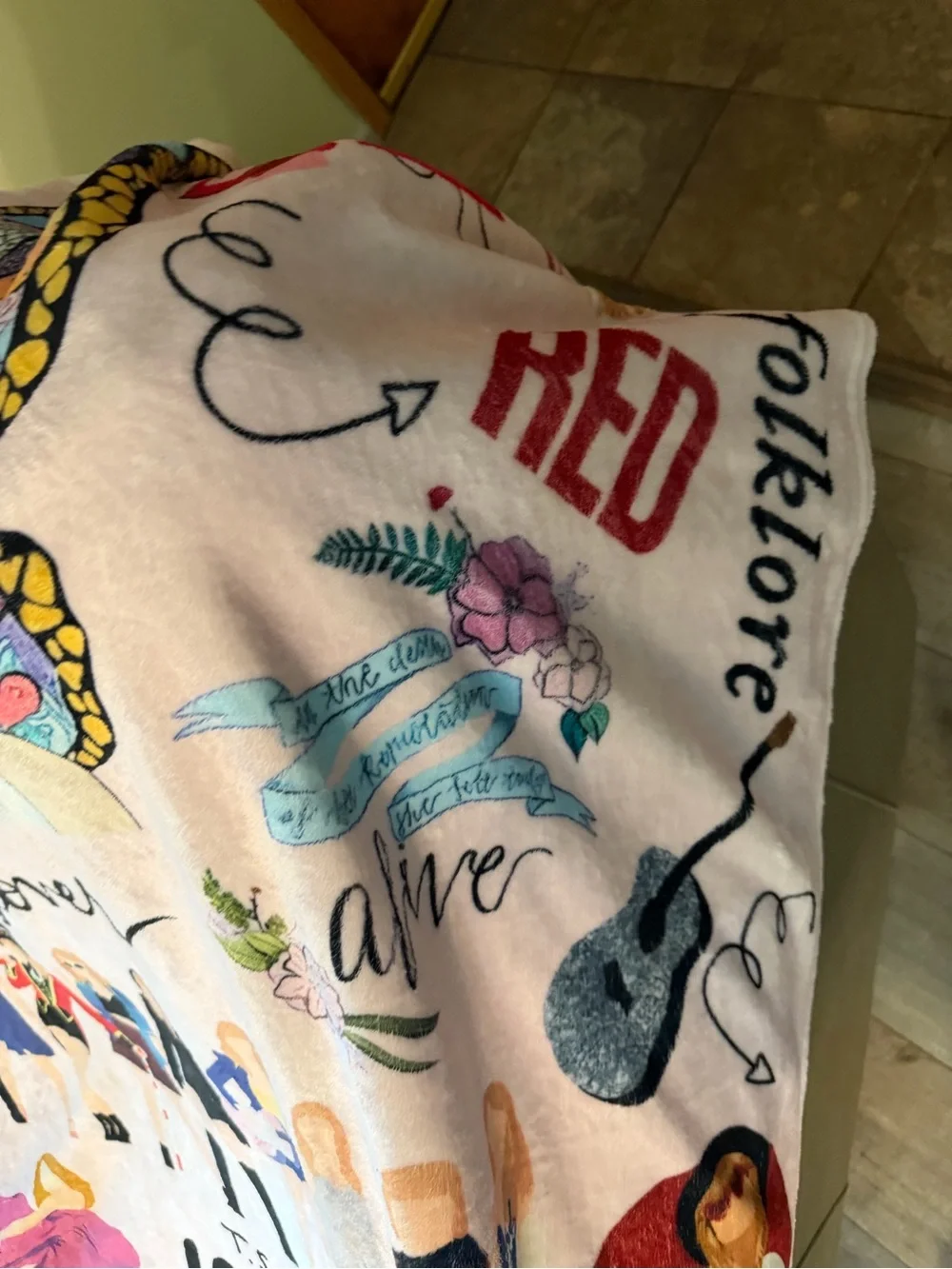 Taylor Swift Eras Fleece Blanket & Zippered Makeup Pouch Set Swiftie Fan Merch